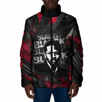 Steve Biko Padded Jacket with Black Consciousness Portrait, Power Fist Symbol and Red-Black Freedom - Wonder Print Shop