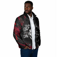 Steve Biko Padded Jacket with Black Consciousness Portrait, Power Fist Symbol and Red-Black Freedom - Wonder Print Shop