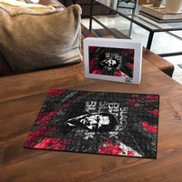 Steve Biko Puzzle with Black Consciousness Portrait, Power Fist Symbol and Red-Black Freedom - Wonder Print Shop