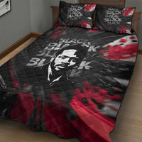 Steve Biko Quilt Bed Set with Black Consciousness Portrait, Power Fist Symbol and Red-Black Freedom - Wonder Print Shop
