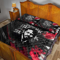Steve Biko Quilt Bed Set with Black Consciousness Portrait, Power Fist Symbol and Red-Black Freedom - Wonder Print Shop