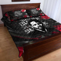 Steve Biko Quilt Bed Set with Black Consciousness Portrait, Power Fist Symbol and Red-Black Freedom - Wonder Print Shop