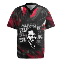 Steve Biko Rugby Jersey with Black Consciousness Portrait, Power Fist Symbol and Red-Black Freedom - Wonder Print Shop