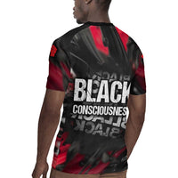 Steve Biko Rugby Jersey with Black Consciousness Portrait, Power Fist Symbol and Red-Black Freedom - Wonder Print Shop
