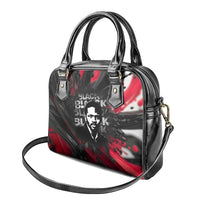 Steve Biko Shoulder Handbag with Black Consciousness Portrait, Power Fist Symbol and Red-Black Freedom - Wonder Print Shop
