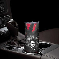 Steve Biko Skinny Tumbler with Black Consciousness Portrait, Power Fist Symbol and Red-Black Freedom - Wonder Print Shop