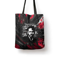 Steve Biko Tote Bag with Black Consciousness Portrait, Power Fist Symbol and Red-Black Freedom - Wonder Print Shop