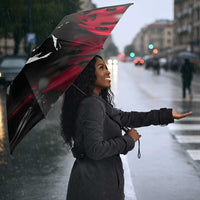 Steve Biko Umbrella with Black Consciousness Portrait, Power Fist Symbol and Red-Black Freedom - Wonder Print Shop