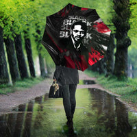 Steve Biko Umbrella with Black Consciousness Portrait, Power Fist Symbol and Red-Black Freedom - Wonder Print Shop