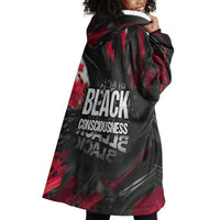 Steve Biko Wearable Blanket Hoodie with Black Consciousness Portrait, Power Fist Symbol and Red-Black Freedom - Wonder Print Shop