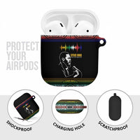 Steve Biko AirPods Case with Microphone Portrait, Black Consciousness Quote and Vibrant Ethnic Wave - Wonder Print Shop