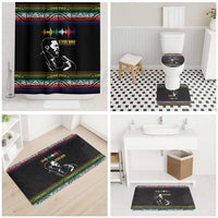 Steve Biko Bathroom Set with Microphone Portrait, Black Consciousness Quote and Vibrant Ethnic Wave - Wonder Print Shop