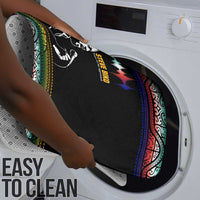 Steve Biko Bathroom Set with Microphone Portrait, Black Consciousness Quote and Vibrant Ethnic Wave - Wonder Print Shop