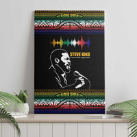 Steve Biko Canvas Wall Art with Microphone Portrait, Black Consciousness Quote and Vibrant Ethnic Wave - Wonder Print Shop
