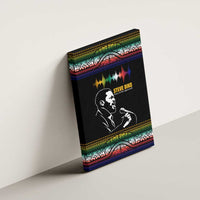 Steve Biko Canvas Wall Art with Microphone Portrait, Black Consciousness Quote and Vibrant Ethnic Wave - Wonder Print Shop