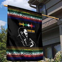 Steve Biko Garden Flag with Microphone Portrait, Black Consciousness Quote and Vibrant Ethnic Wave - Wonder Print Shop