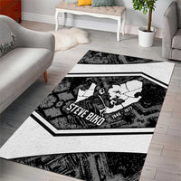 Steve Biko Area Rug with Monochrome Portrait, Ideas Do Not Die Quote - Wonder Print Shop