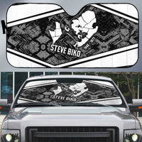 Steve Biko Auto Sun Shade with Monochrome Portrait, Ideas Do Not Die Quote - Wonder Print Shop