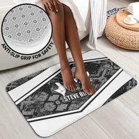 Steve Biko Bathroom Set with Monochrome Portrait, Ideas Do Not Die Quote - Wonder Print Shop