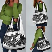 Steve Biko Grocery Bag with Monochrome Portrait, Ideas Do Not Die Quote - Wonder Print Shop