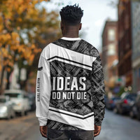 Steve Biko Long Sleeve Shirt with Monochrome Portrait, Ideas Do Not Die Quote - Wonder Print Shop