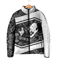 Steve Biko Padded Jacket with Monochrome Portrait, Ideas Do Not Die Quote - Wonder Print Shop