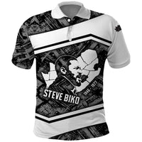 Steve Biko Polo Shirt with Monochrome Portrait, Ideas Do Not Die Quote - Wonder Print Shop