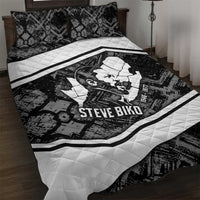 Steve Biko Quilt Bed Set with Monochrome Portrait, Ideas Do Not Die Quote - Wonder Print Shop