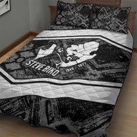 Steve Biko Quilt Bed Set with Monochrome Portrait, Ideas Do Not Die Quote - Wonder Print Shop