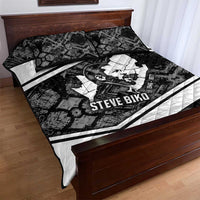 Steve Biko Quilt Bed Set with Monochrome Portrait, Ideas Do Not Die Quote - Wonder Print Shop