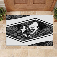 Steve Biko Rubber Doormat with Monochrome Portrait, Ideas Do Not Die Quote - Wonder Print Shop