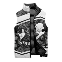 Steve Biko Sleeveless Puffer Jacket with Monochrome Portrait, Ideas Do Not Die Quote - Wonder Print Shop