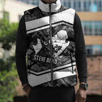 Steve Biko Sleeveless Puffer Jacket with Monochrome Portrait, Ideas Do Not Die Quote - Wonder Print Shop