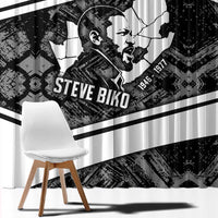Steve Biko Window Curtain with Monochrome Portrait, Ideas Do Not Die Quote - Wonder Print Shop