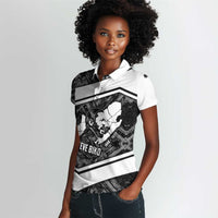 Steve Biko Women Polo Shirt with Monochrome Portrait, Ideas Do Not Die Quote - Wonder Print Shop