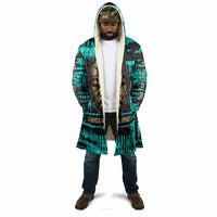 Chinua Achebe Cloak with Tribal Mask Design, Things Fall Apart Quote and Teal Abstract - Wonder Print Shop