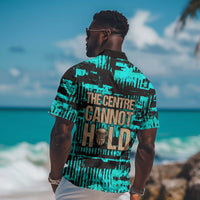 Chinua Achebe Hawaiian Shirt with Tribal Mask Design, Things Fall Apart Quote and Teal Abstract - Wonder Print Shop