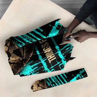 Chinua Achebe Umbrella with Tribal Mask Design, Things Fall Apart Quote and Teal Abstract - Wonder Print Shop