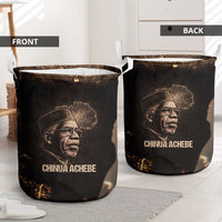 Chinua Achebe Laundry Basket with Sepia Portrait, Lion Historians Quote and Vintage African Map - Wonder Print Shop