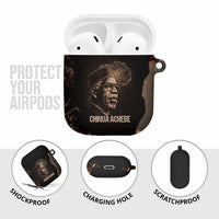 Chinua Achebe AirPods Case with Sepia Portrait, Lion Historians Quote and Vintage African Map - Wonder Print Shop