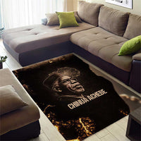 Chinua Achebe Area Rug with Sepia Portrait, Lion Historians Quote and Vintage African Map - Wonder Print Shop