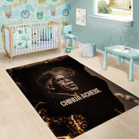 Chinua Achebe Area Rug with Sepia Portrait, Lion Historians Quote and Vintage African Map - Wonder Print Shop