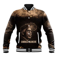 Chinua Achebe Baseball Jacket with Sepia Portrait, Lion Historians Quote and Vintage African Map - Wonder Print Shop