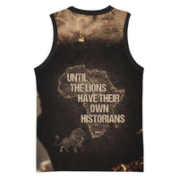 Chinua Achebe Basketball Jersey with Sepia Portrait, Lion Historians Quote and Vintage African Map - Wonder Print Shop
