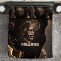 Chinua Achebe Bedding Set with Sepia Portrait, Lion Historians Quote and Vintage African Map - Wonder Print Shop