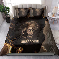 Chinua Achebe Bedding Set with Sepia Portrait, Lion Historians Quote and Vintage African Map - Wonder Print Shop