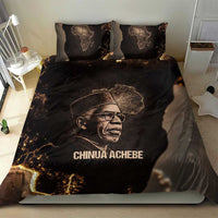 Chinua Achebe Bedding Set with Sepia Portrait, Lion Historians Quote and Vintage African Map - Wonder Print Shop