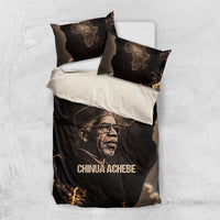 Chinua Achebe Bedding Set with Sepia Portrait, Lion Historians Quote and Vintage African Map - Wonder Print Shop