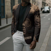 Chinua Achebe Blazer with Sepia Portrait, Lion Historians Quote and Vintage African Map - Wonder Print Shop