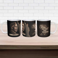 Chinua Achebe Ceramic Mug with Sepia Portrait, Lion Historians Quote and Vintage African Map - Wonder Print Shop